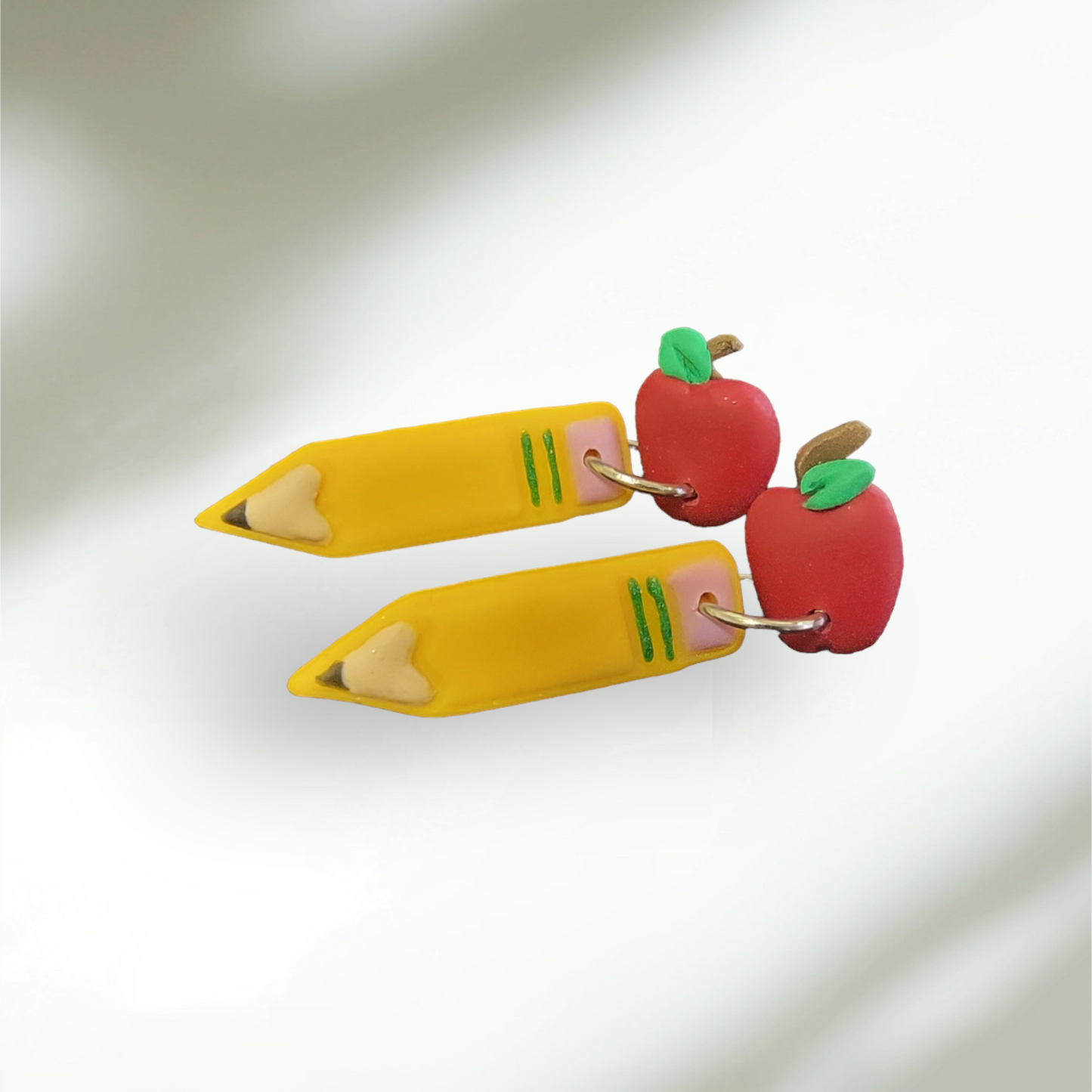 Polymer clay pencil earrings for teachers, artists