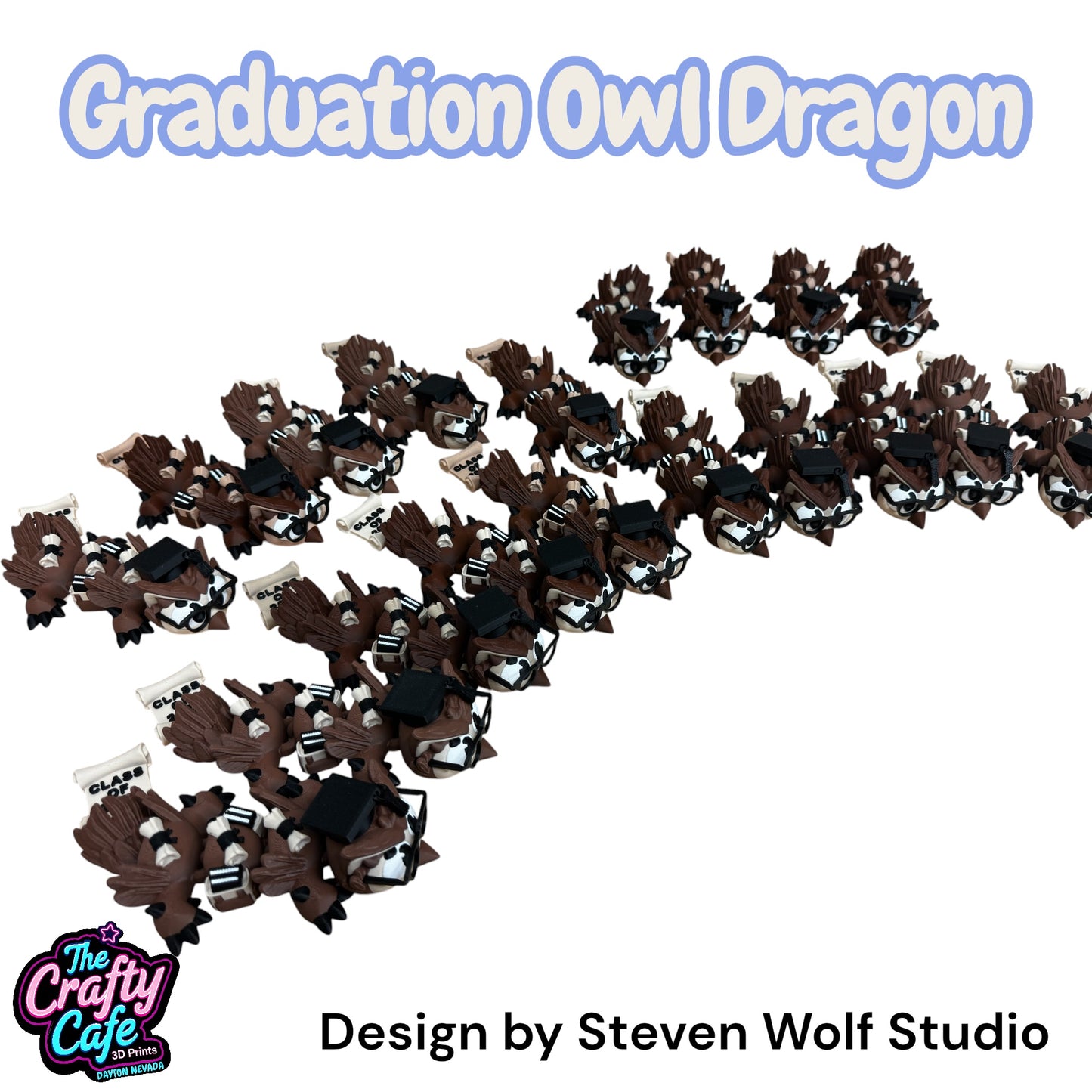 Mini Graduation Owl Dragons 3D Printed