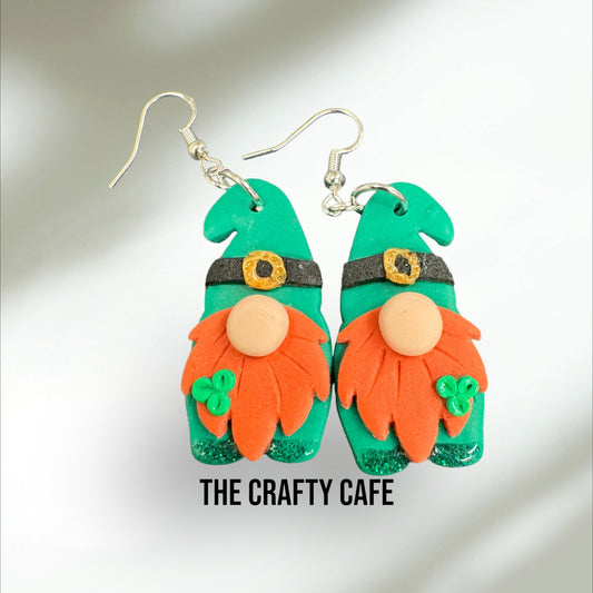 St. Patrick’s Day Gnome Leprechaun Polymer Clay Earrings