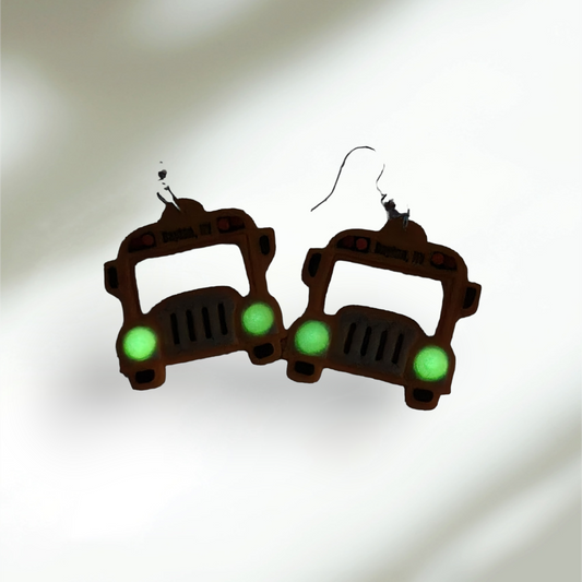 School Bus Polymer Clay earrings for Dayton Nevada