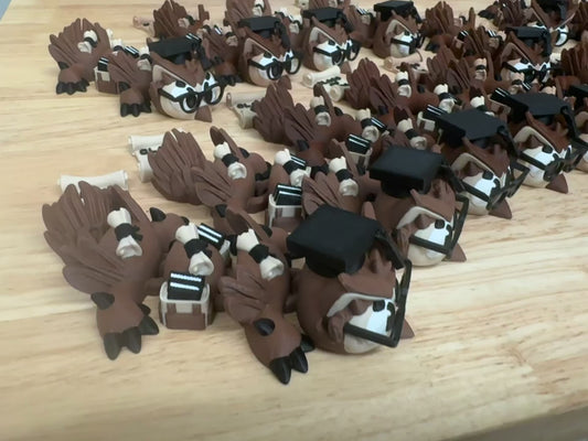 Mini Graduation Owl Dragons 3D Printed